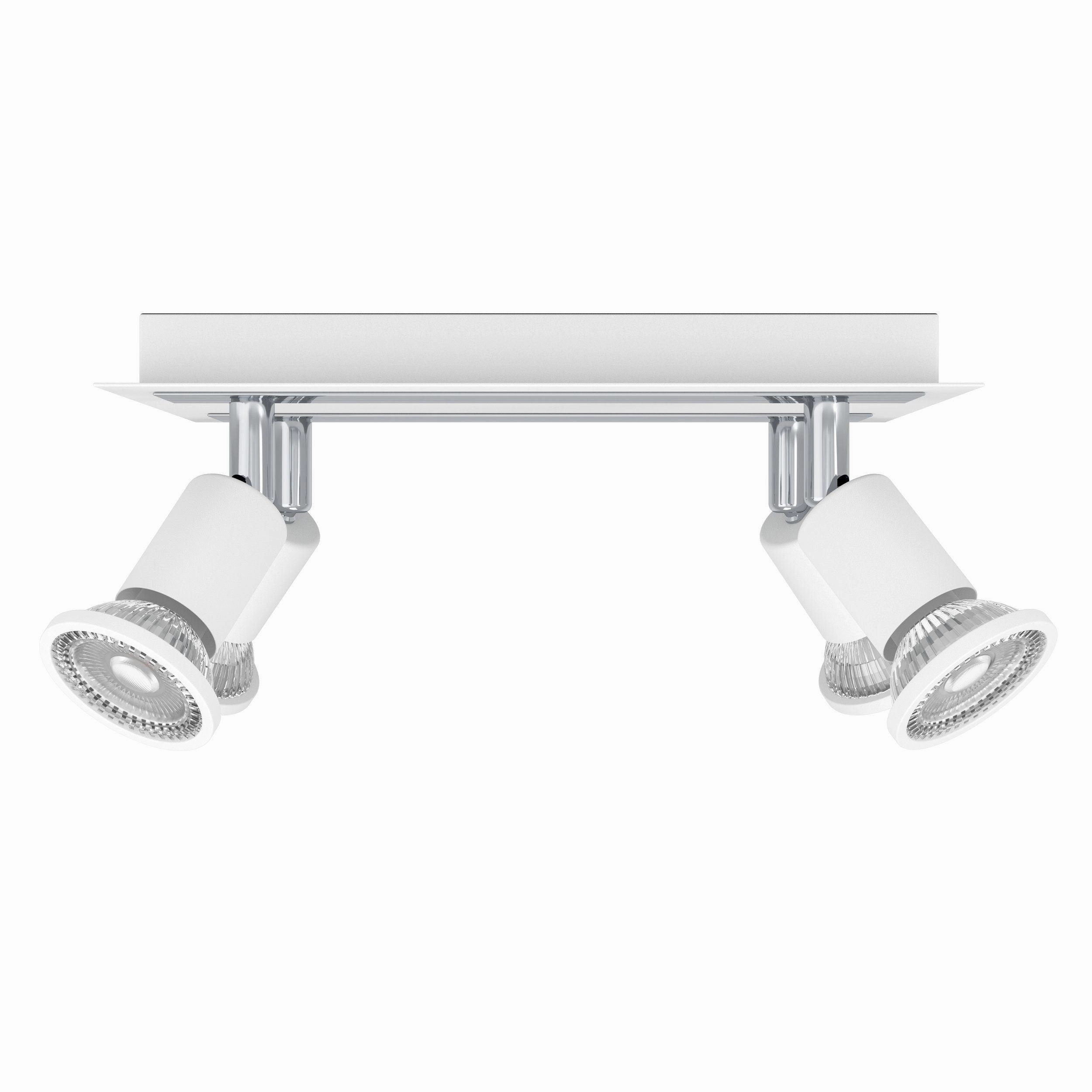 Eglo Sarria White & Chrome 4 Light Plate Spotlight