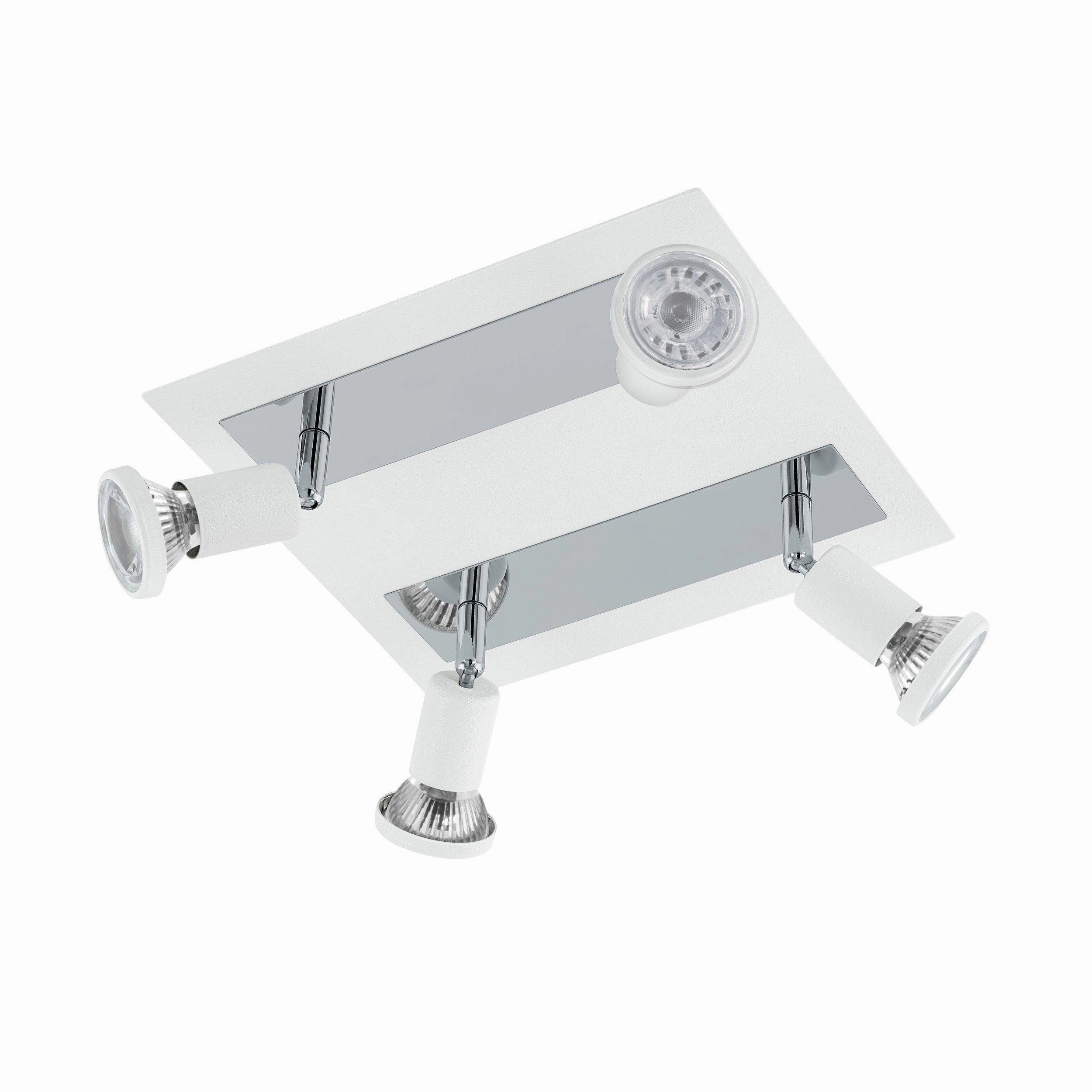 Eglo Sarria White & Chrome 4 Light Plate Spotlight