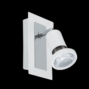 Eglo Sarria White & Chrome Wall Spotlight tall arc lamp for living room