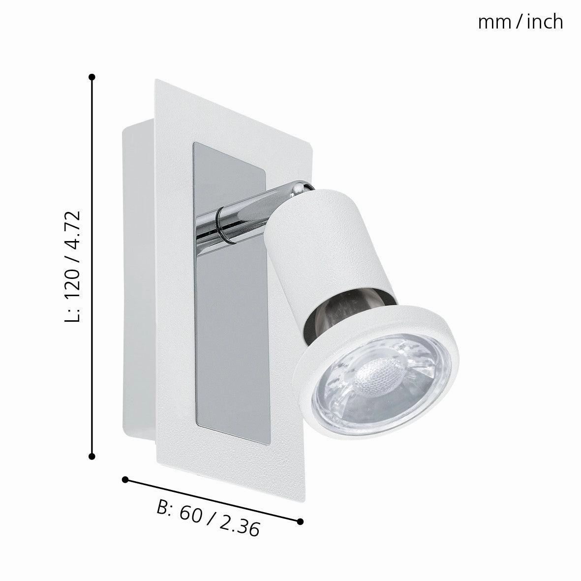 Eglo Sarria White & Chrome Wall Spotlight