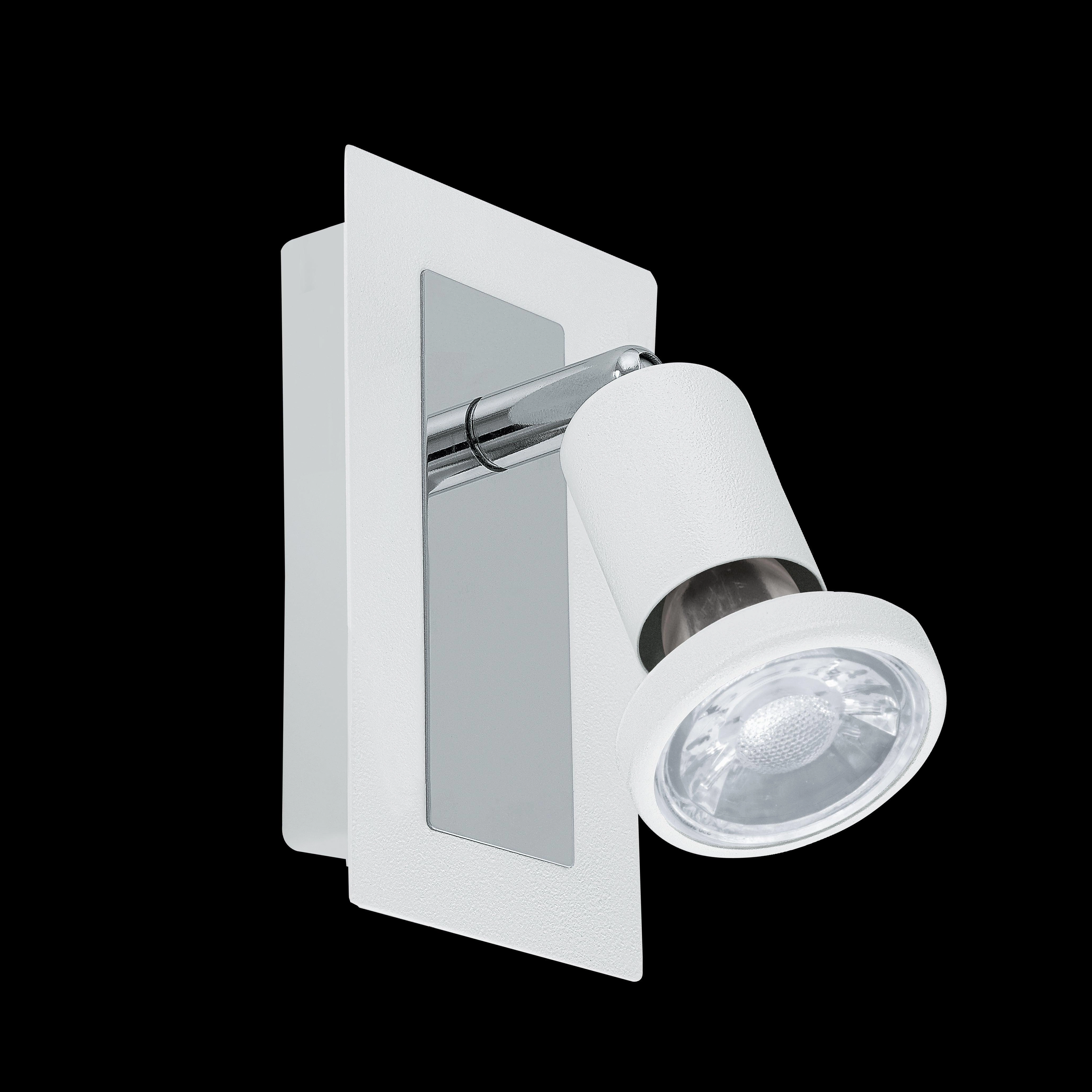 Eglo Sarria White & Chrome Wall Spotlight tall arc lamp for living room