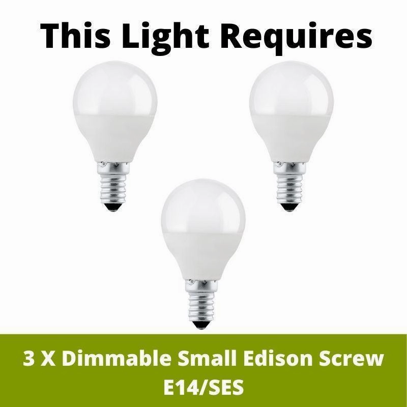 Eglo Savoy 3 Light Bronze and White Glass Ceiling Pendant