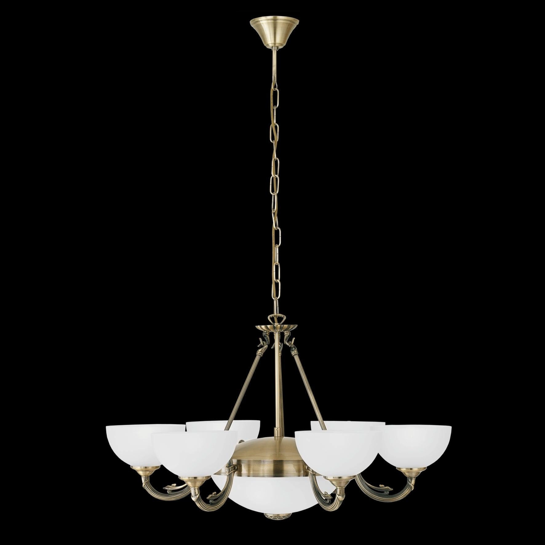 Eglo Savoy 6 Light Bronze and White Glass Ceiling Pendant