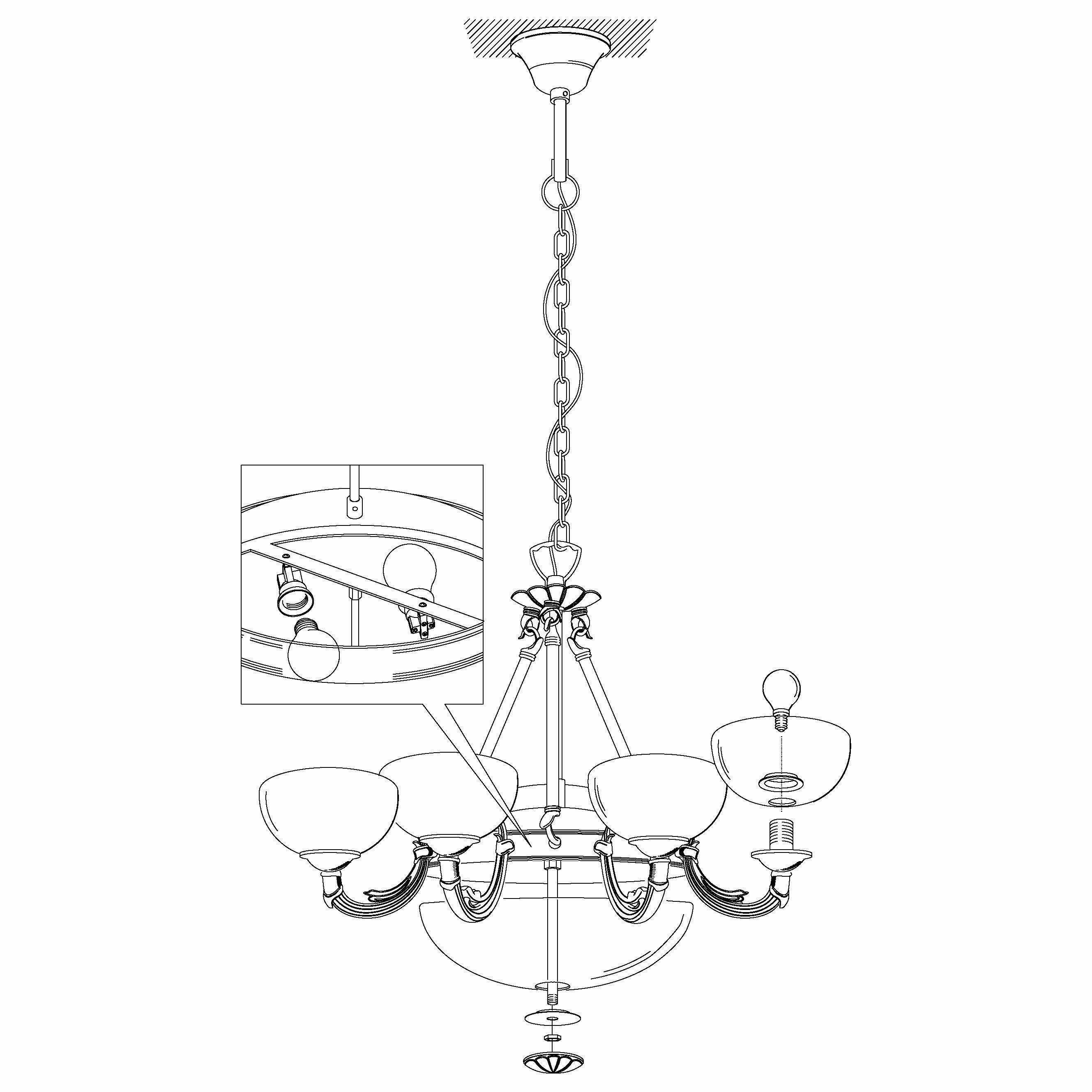 Eglo Savoy 6 Light Bronze and White Glass Ceiling Pendant