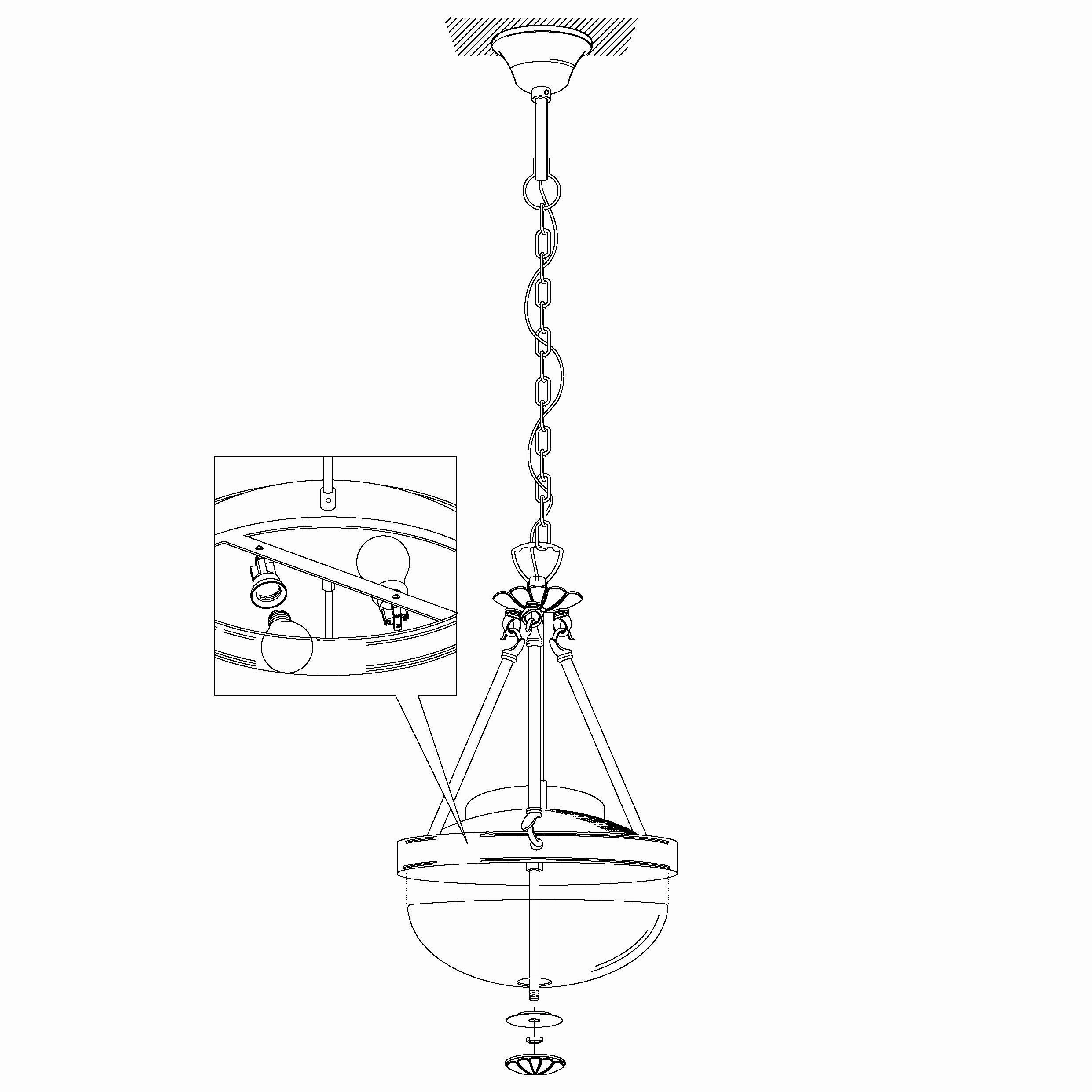 Eglo Savoy Bronze and White Glass Ceiling Pendant