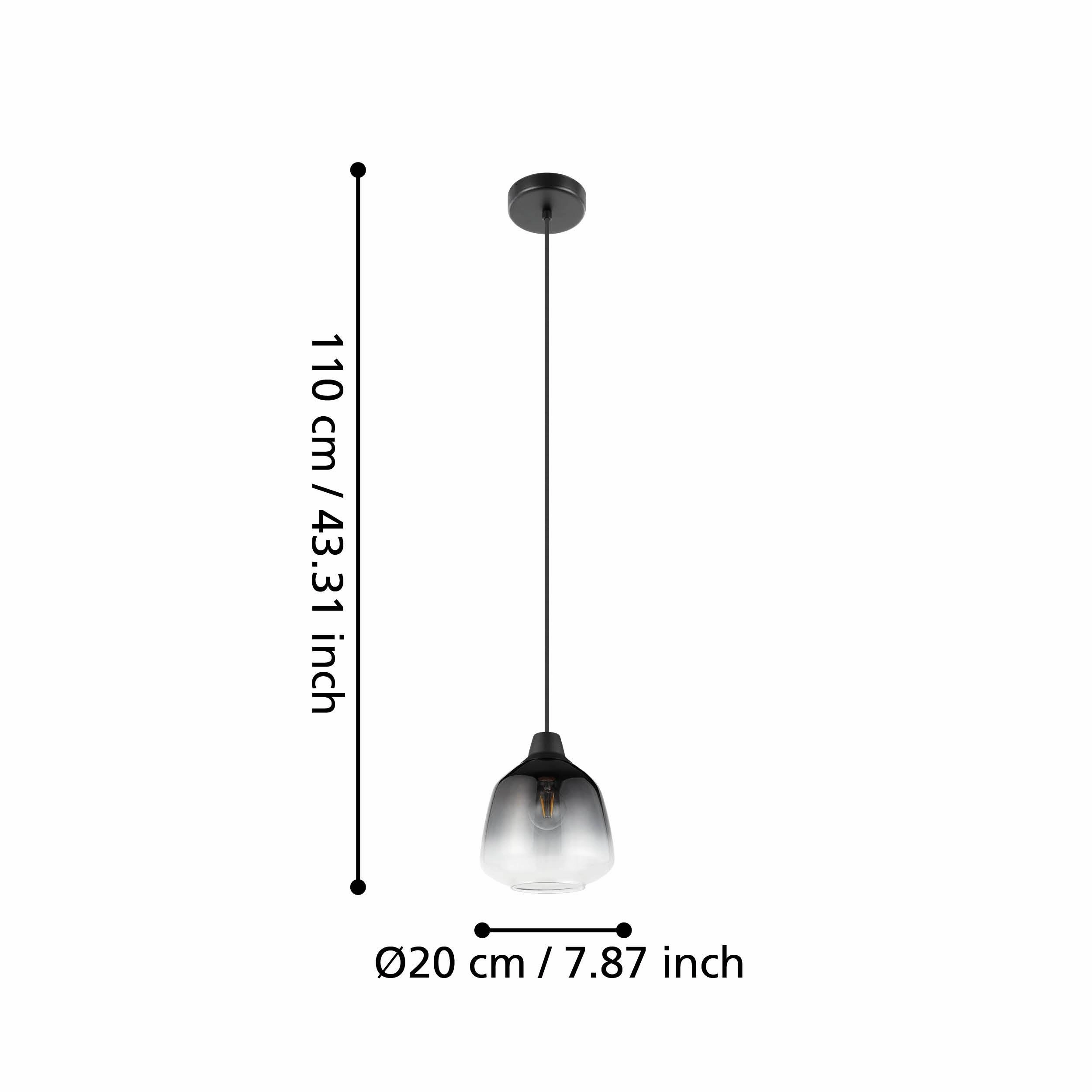 Eglo Sedbergh Black & Grey Glass Ceiling Pendant