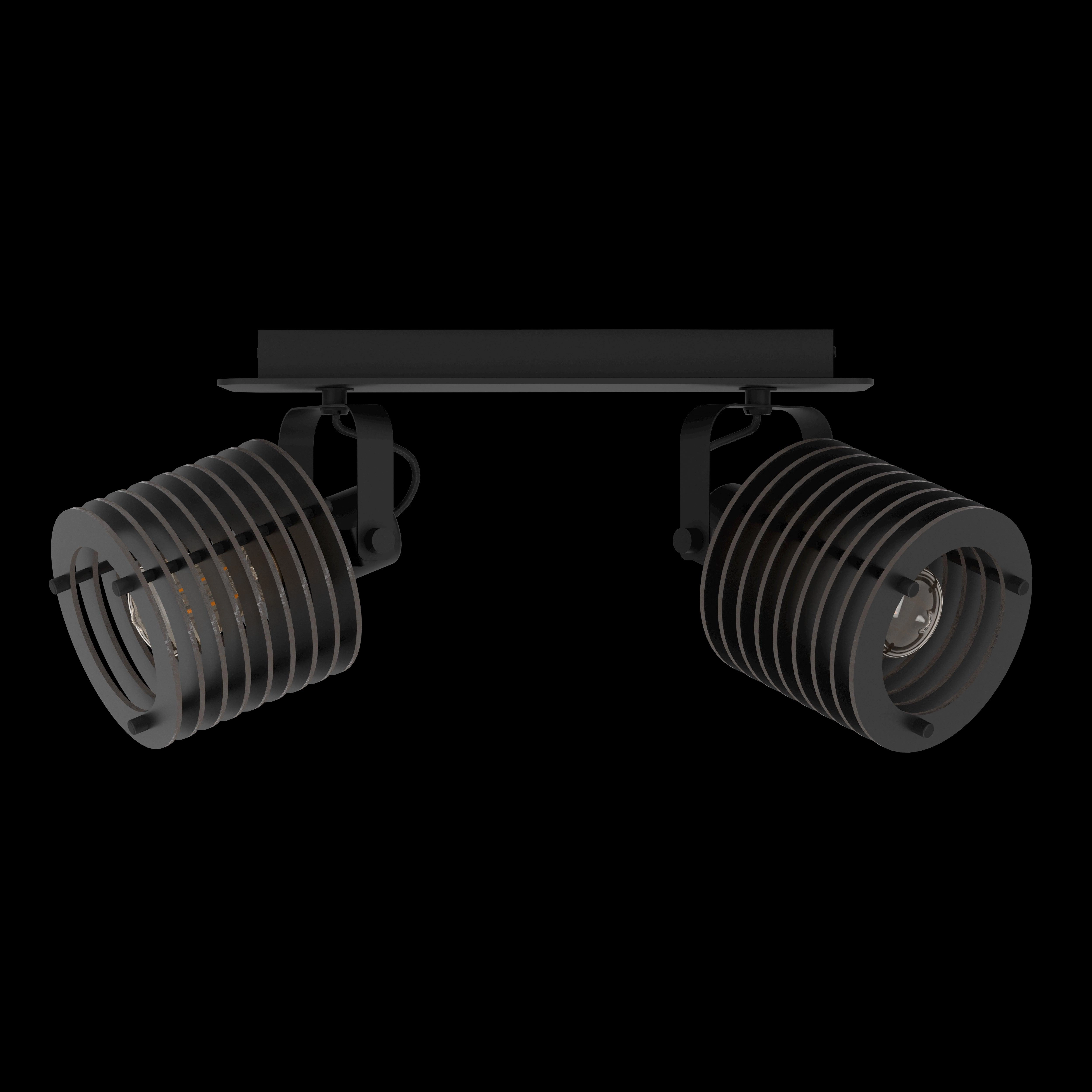 Eglo Segovia Black Steel & Wood 2 Light Bar Spotlight
