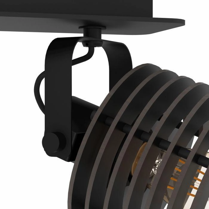Eglo Segovia Black Steel & Wood 3 Light Bar Spotlight