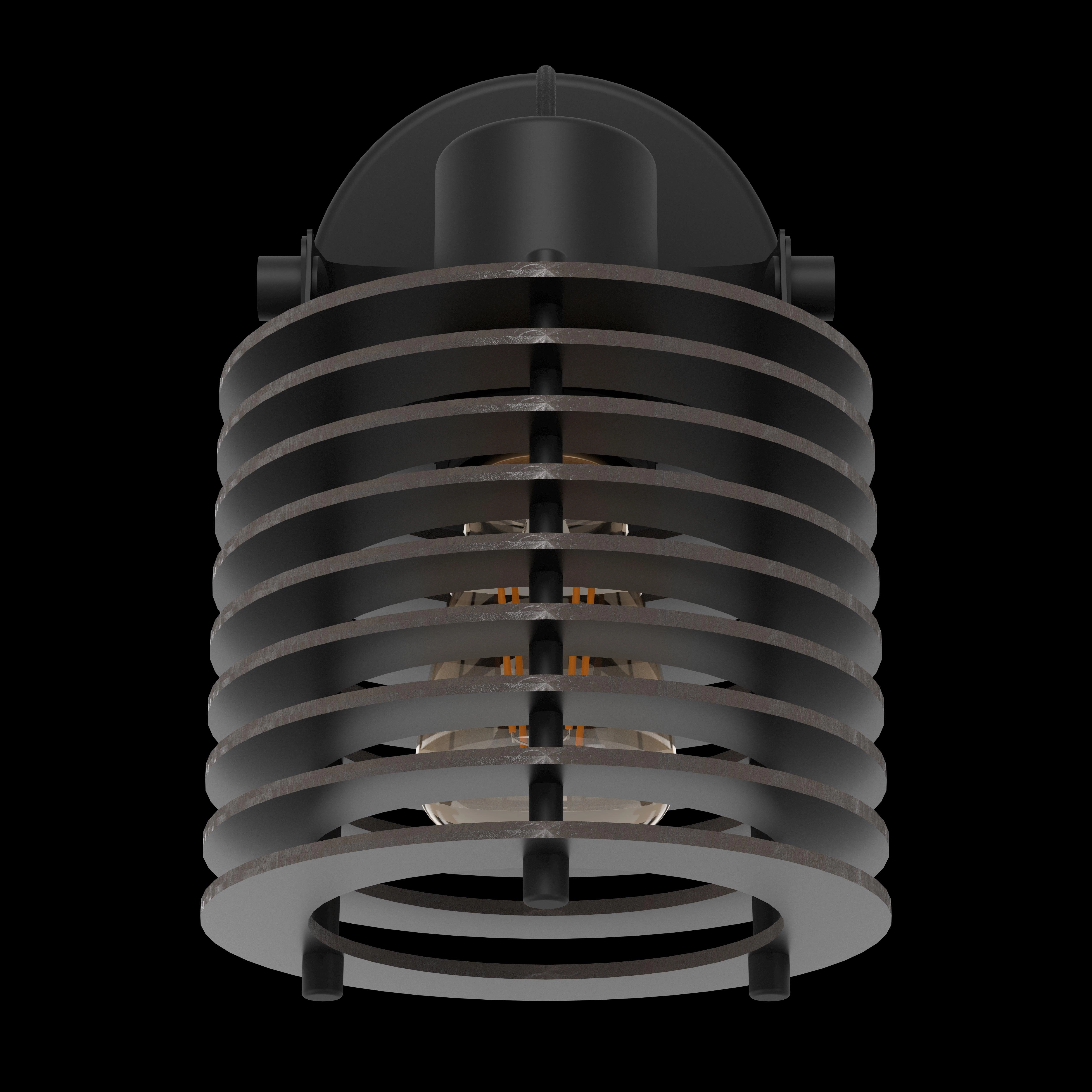 Eglo Segovia Black Steel & Wood Wall Spotlight