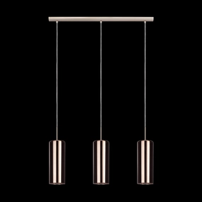 Eglo Selvino 3 Light Cylindrical Copper Glass Pendant flush mount ceiling fixture