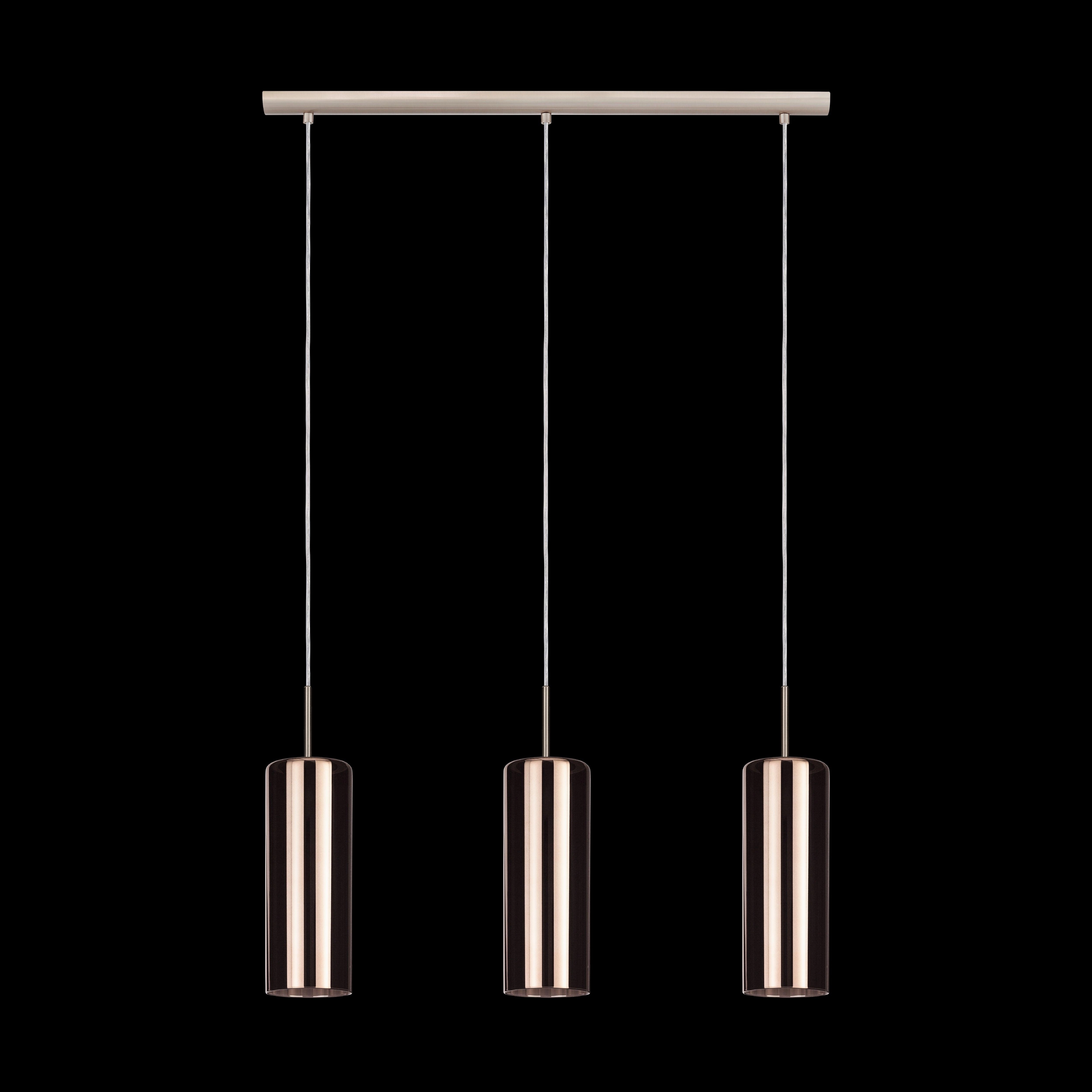 Eglo Selvino 3 Light Cylindrical Copper Glass Pendant flush mount ceiling fixture