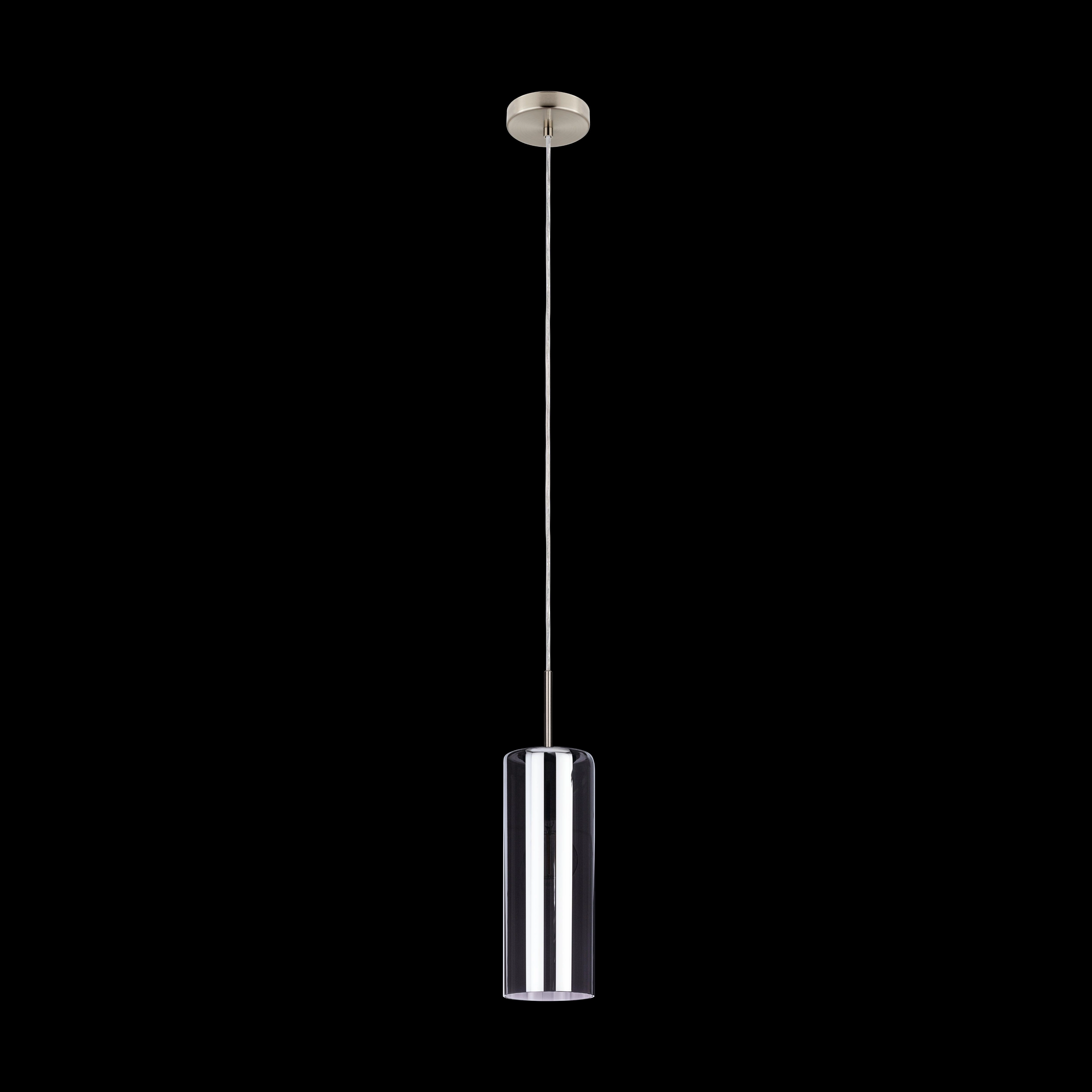 Eglo Selvino Cylindrical Smoked Black Glass Ceiling Pendant