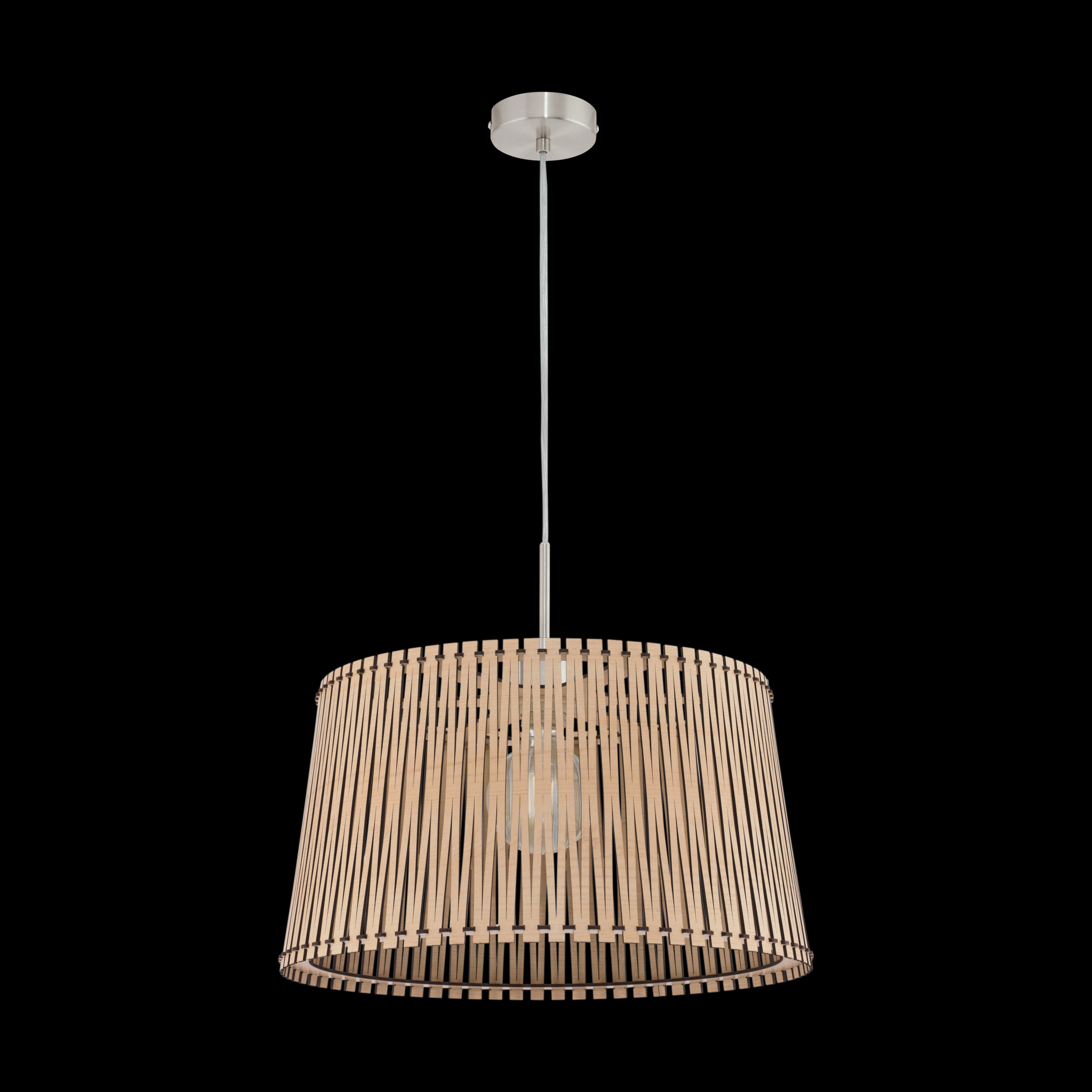 Eglo Sendero Wooden Slat Lampshade Ceiling Pendant