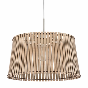 Eglo Sendero Wooden Slat Lampshade Ceiling Pendant flush mount ceiling fixture