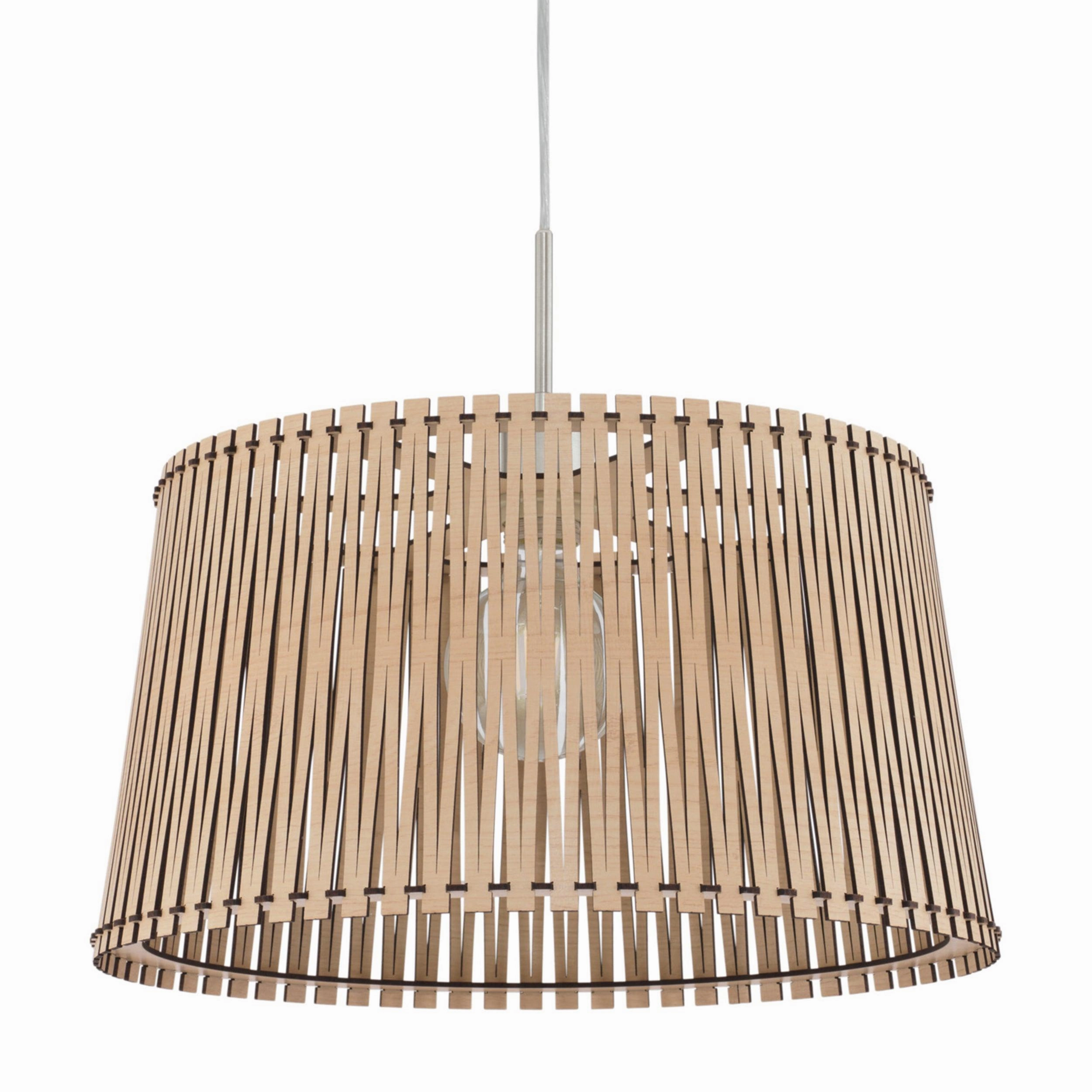 Eglo Sendero Wooden Slat Lampshade Ceiling Pendant sleek LED ceiling lamp