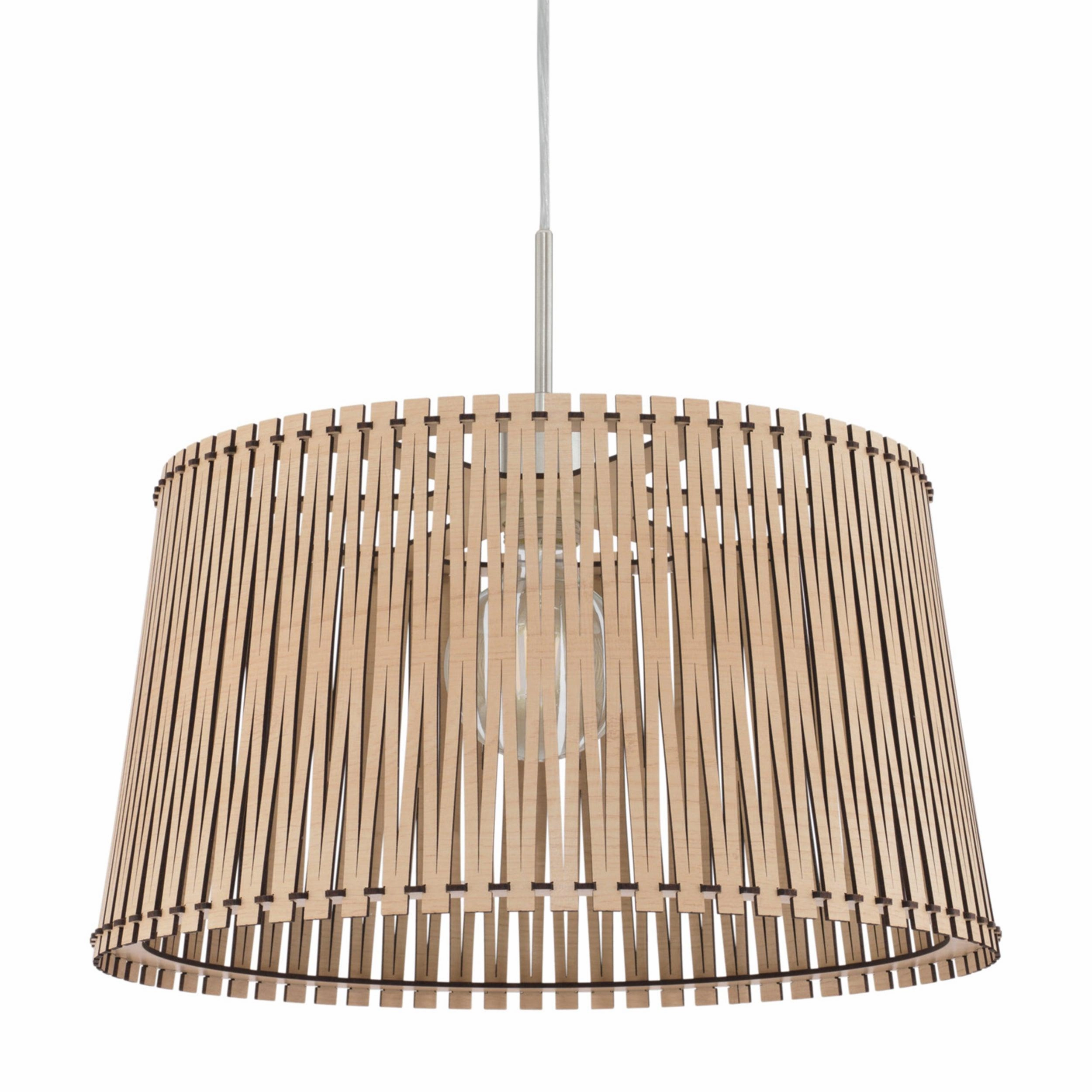 Eglo Sendero Wooden Slat Lampshade Ceiling Pendant flush mount ceiling fixture