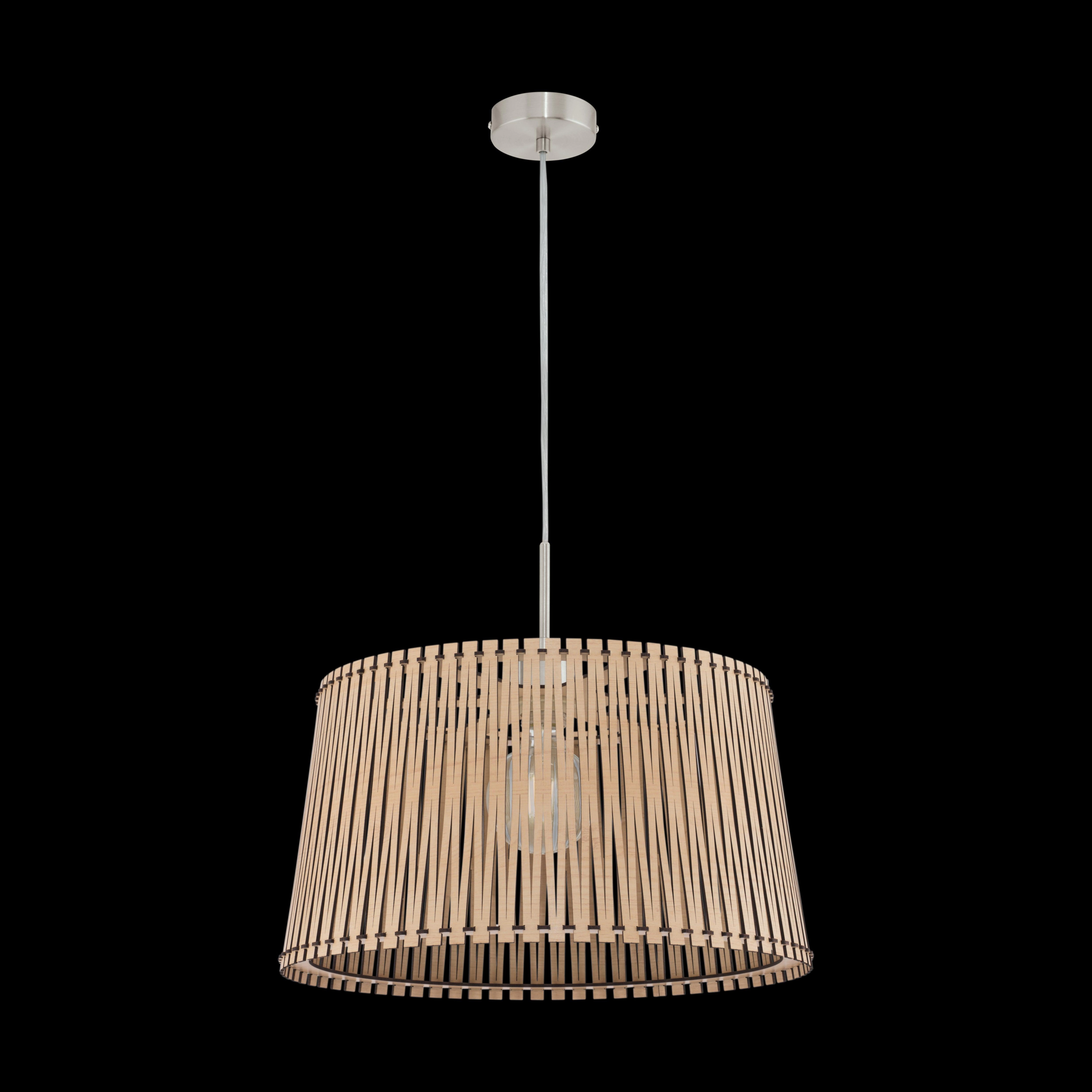 Eglo Sendero Wooden Slat Lampshade Ceiling Pendant