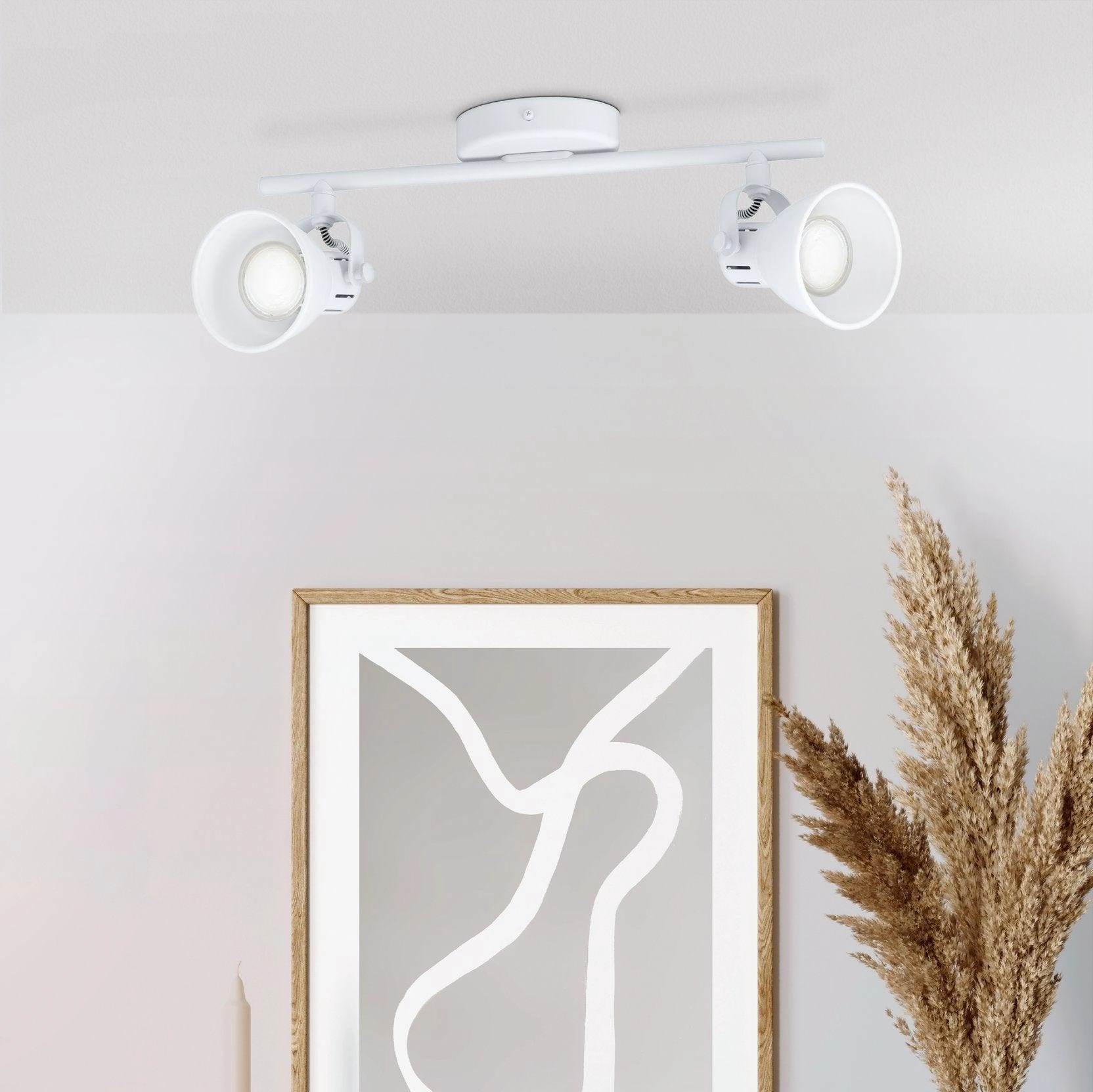Eglo Seras 1 White 2 Light Bar Spotlight tall arc lamp for living room