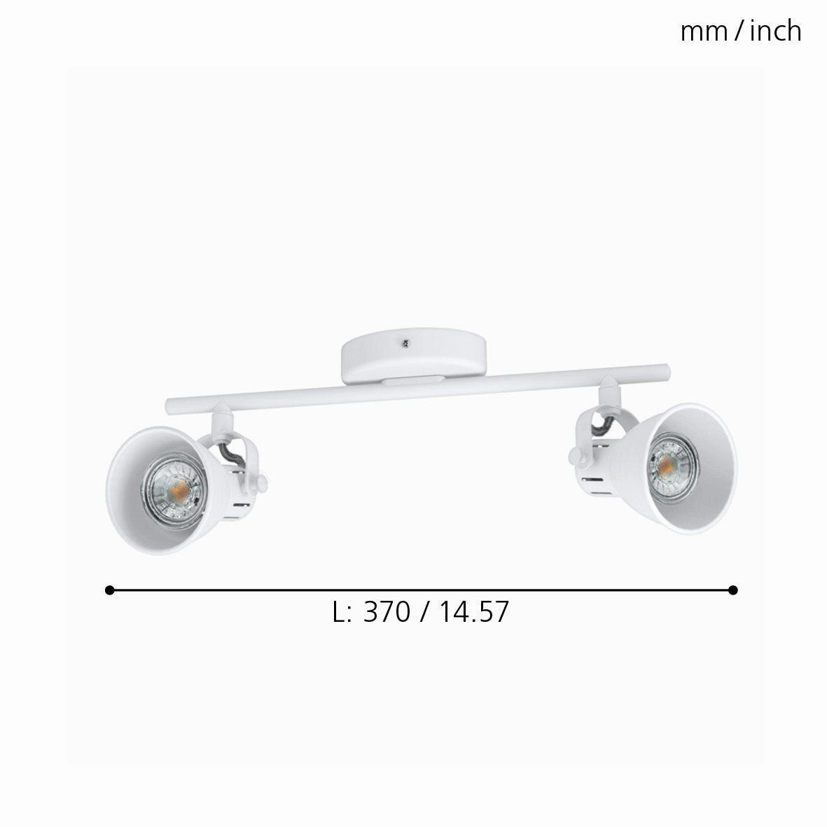 Eglo Seras 1 White 2 Light Bar Spotlight