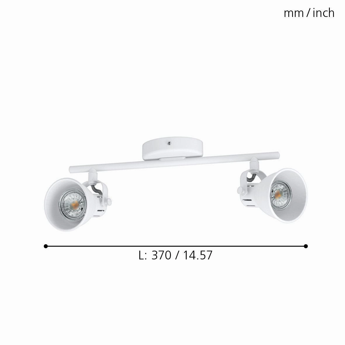 Eglo Seras 1 White 2 Light Bar Spotlight