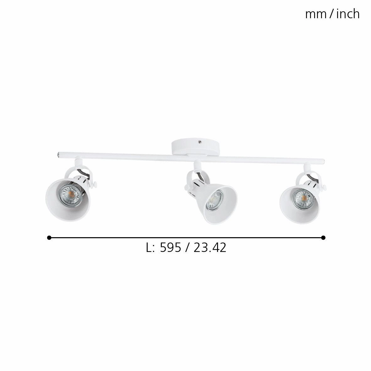 Eglo Seras 1 White 3 Light Bar Spotlight