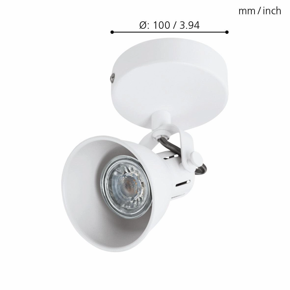 Eglo Seras 1 White Single Wall Spotlight