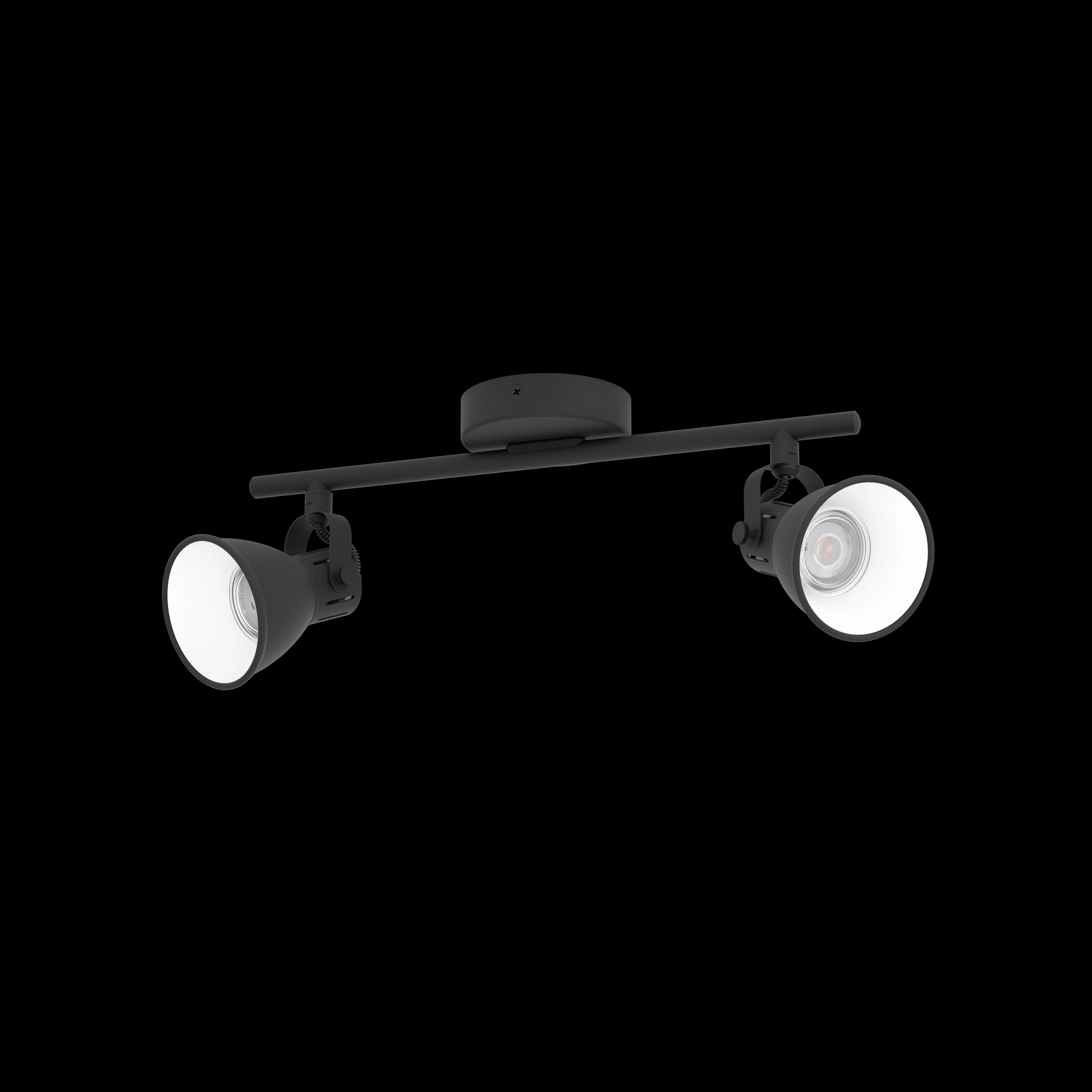 Eglo Seras 2 Black 2 Light Bar Spotlight