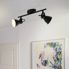 Eglo Seras 2 Black 2 Light Bar Spotlight tall arc lamp for living room