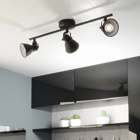 Eglo Seras 2 Black 3 Light Bar Spotlight tall arc lamp for living room