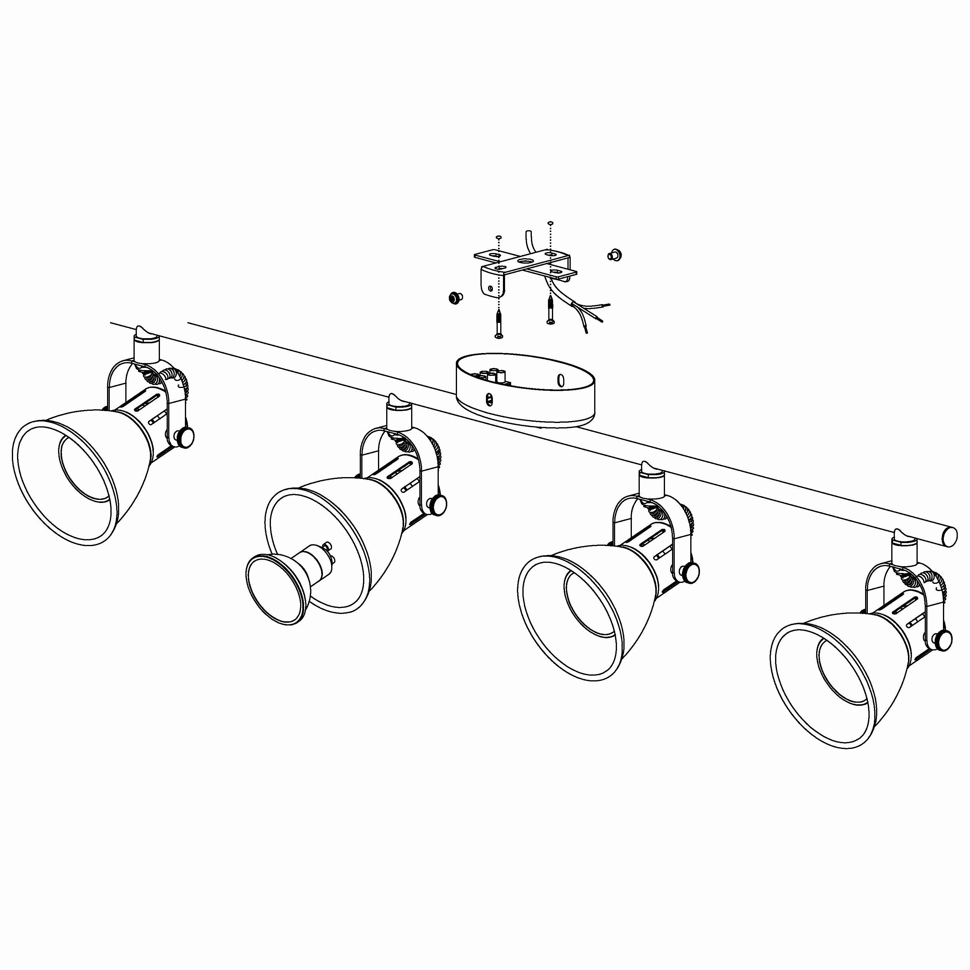 Eglo Seras 2 Black 4 Light Bar Spotlight