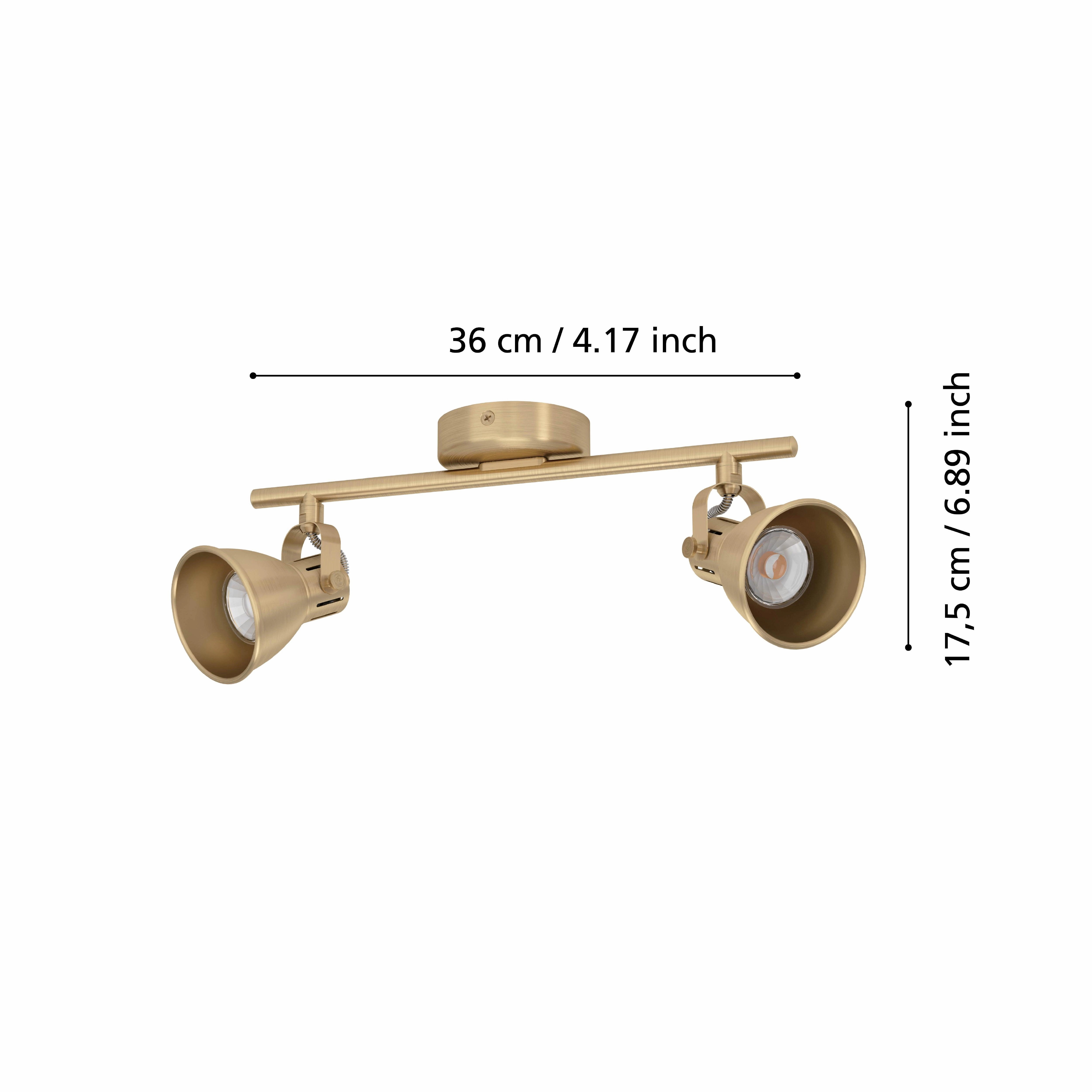 Eglo Seras Brass 2 Light Bar Spotlight