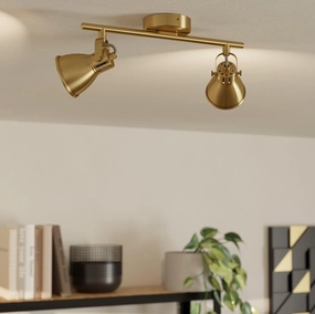 Eglo Seras Brass 2 Light Bar Spotlight tall arc lamp for living room