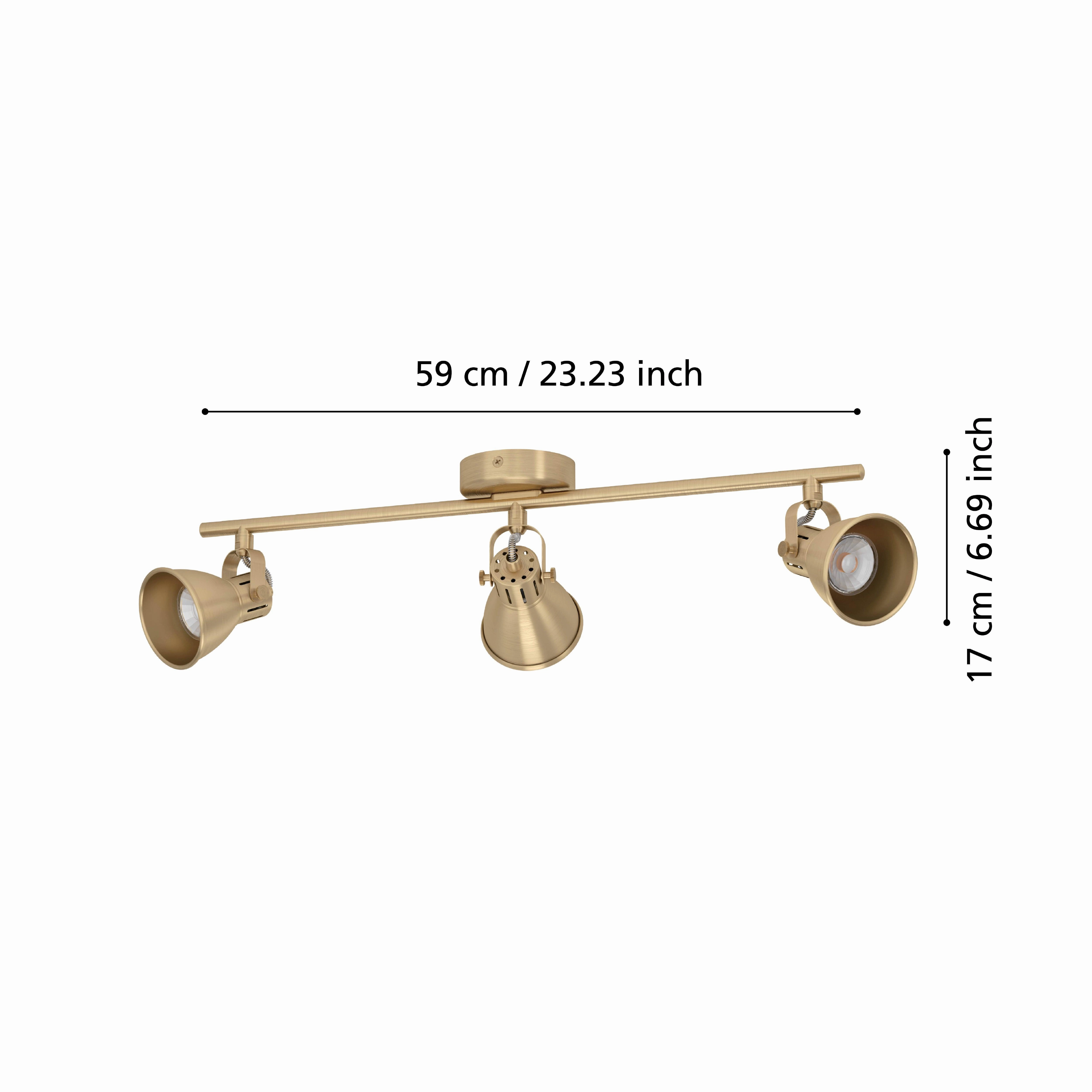Eglo Seras Brass 3 Light Bar Spotlight