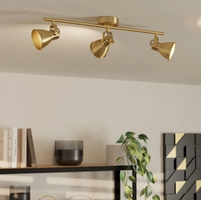 Eglo Seras Brass 3 Light Bar Spotlight tall arc lamp for living room