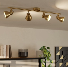 Eglo Seras Brass 4 Light Bar Spotlight tall arc lamp for living room