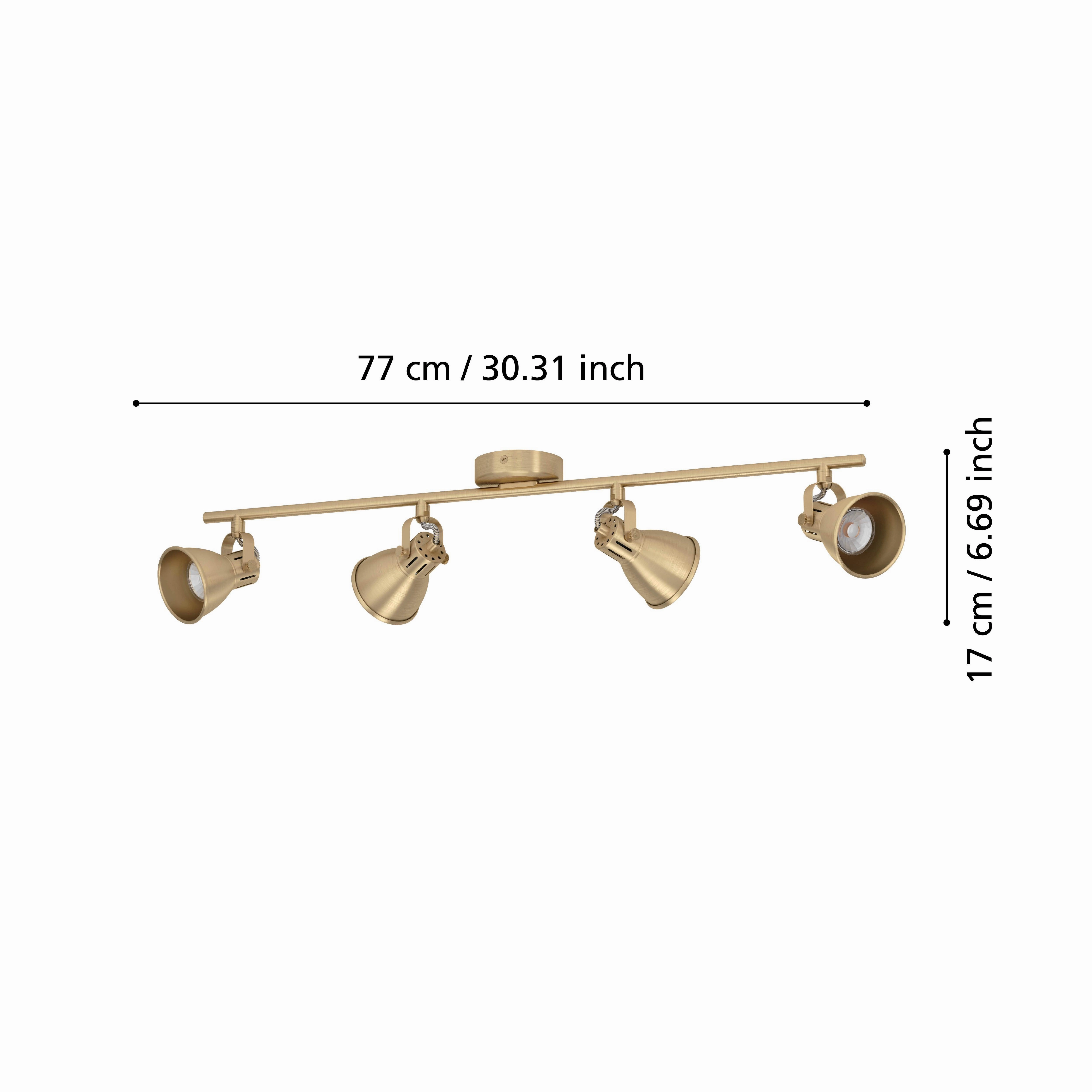 Eglo Seras Brass 4 Light Bar Spotlight