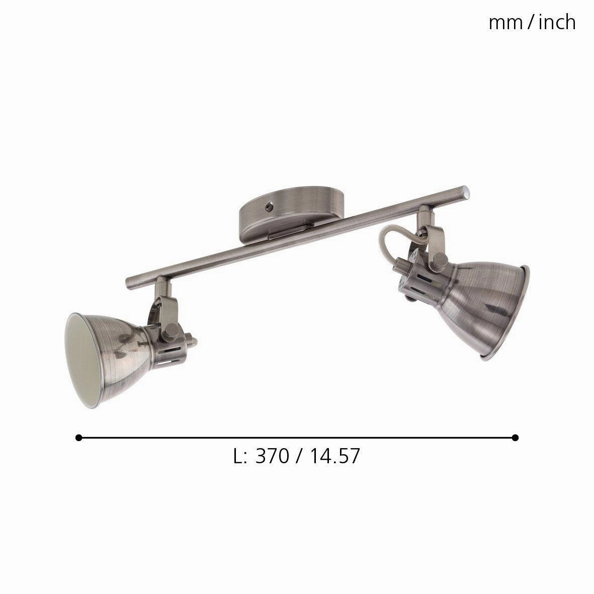Eglo Seras Nickel 2 Light Bar Spotlight