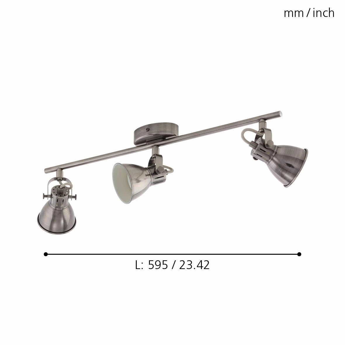Eglo Seras Nickel 3 Light Bar Spotlight