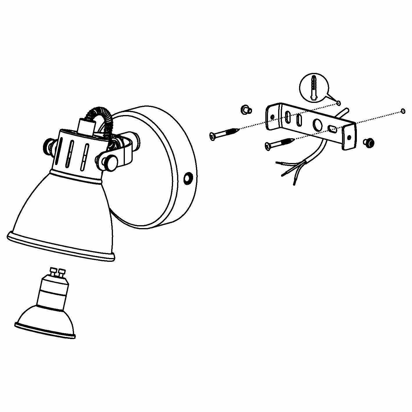 Eglo Seras Nickel Wall Spotlight