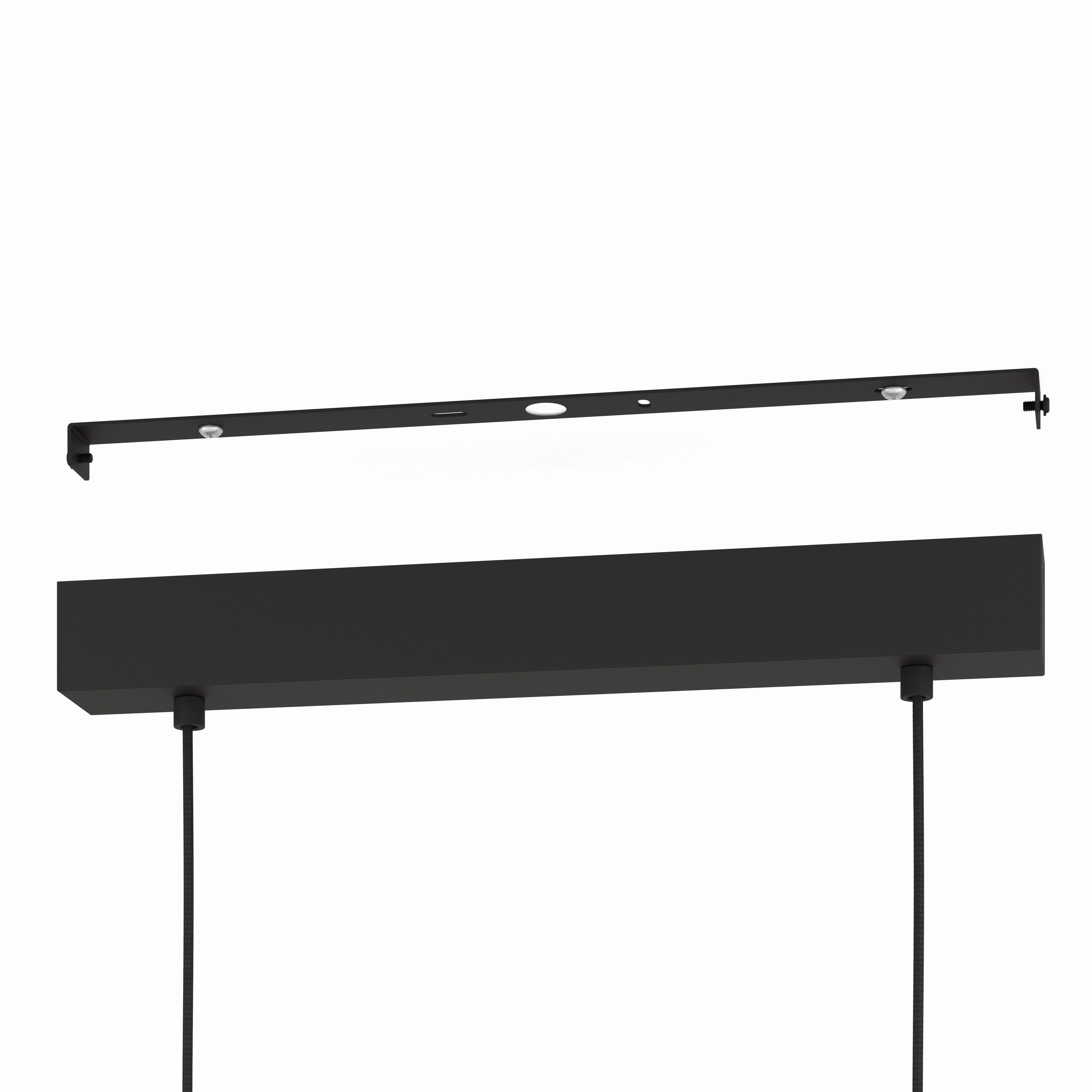 Eglo Sherburn 3 Light Black & Wooden Ceiling Pendant