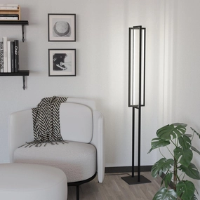 Eglo Siberia Modern Black Framed LED Floor Lamp creative lampshade design
