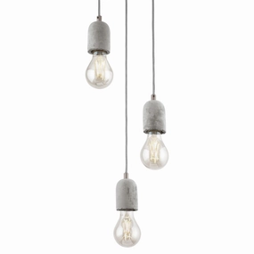 Eglo Silvares 3 Light Concrete Holder & Clear Cable Ceiling Pendant sleek LED ceiling lamp