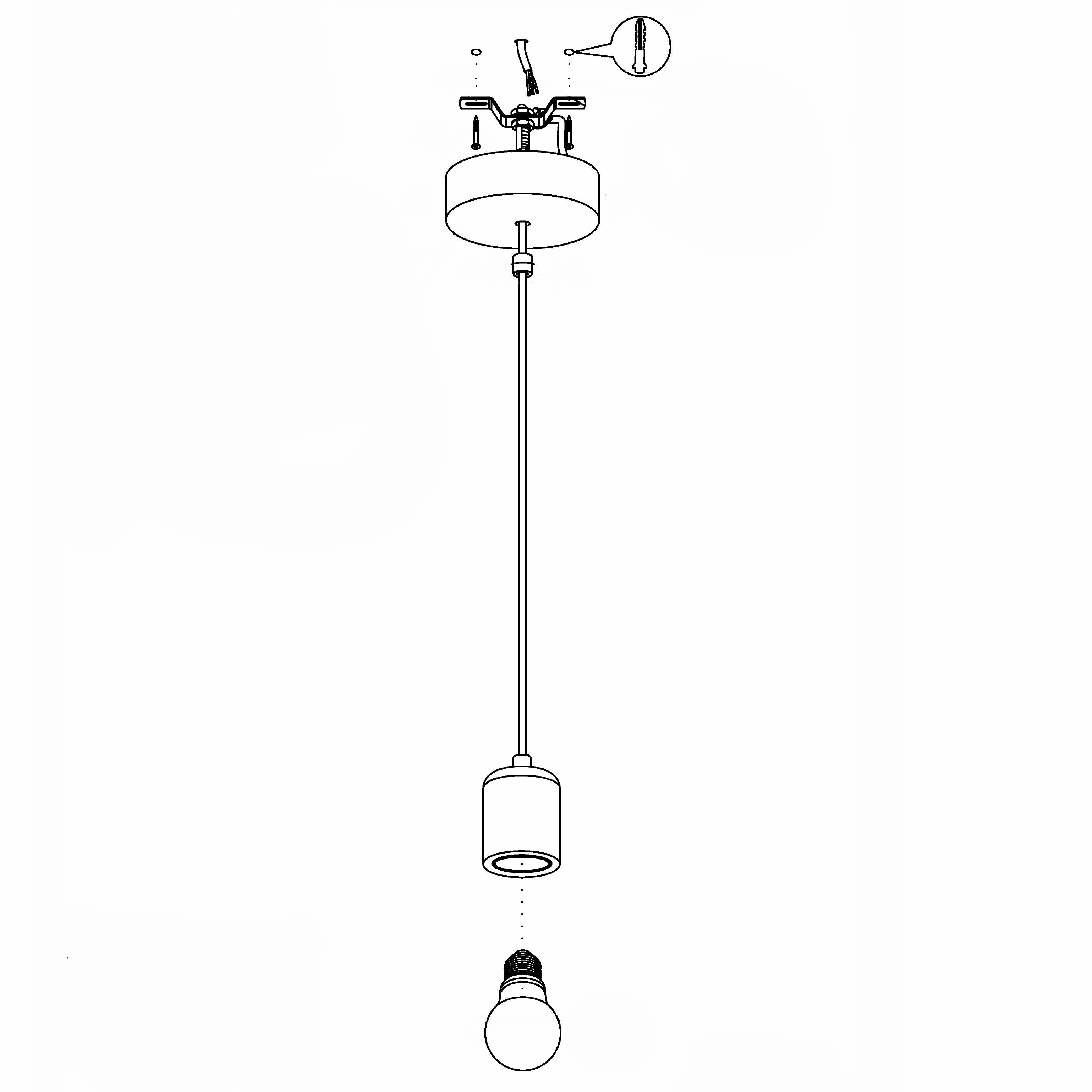 Eglo Silvares Concrete Holder & Clear Cable Ceiling Pendant
