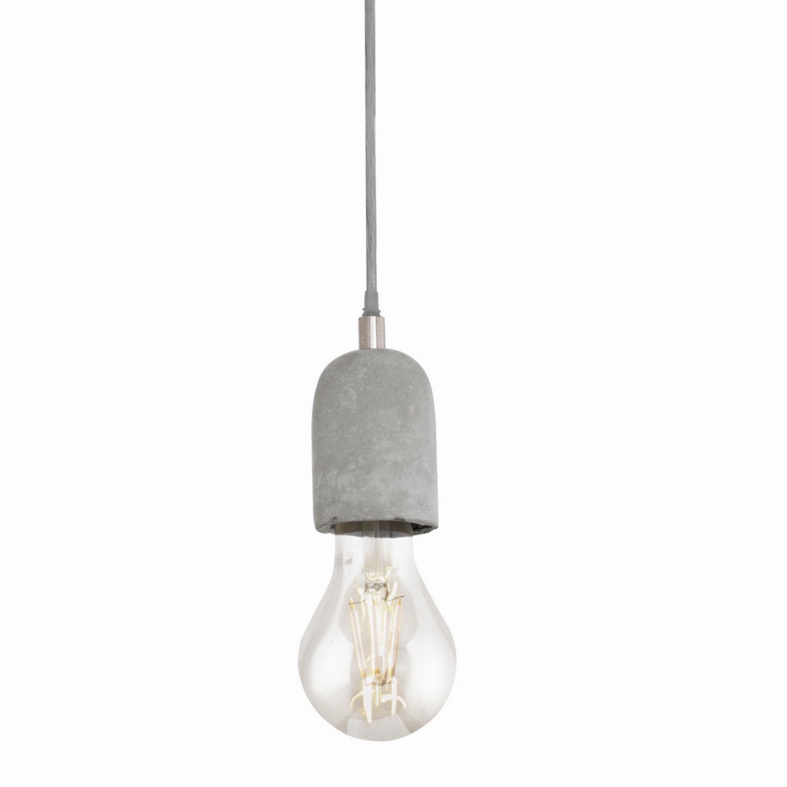 Eglo Silvares Concrete Holder & Clear Cable Ceiling Pendant sleek LED ceiling lamp