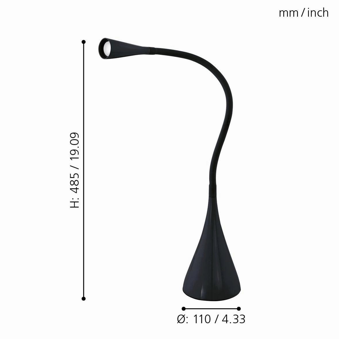 Eglo Snapora Black LED Touch Desk Lamp