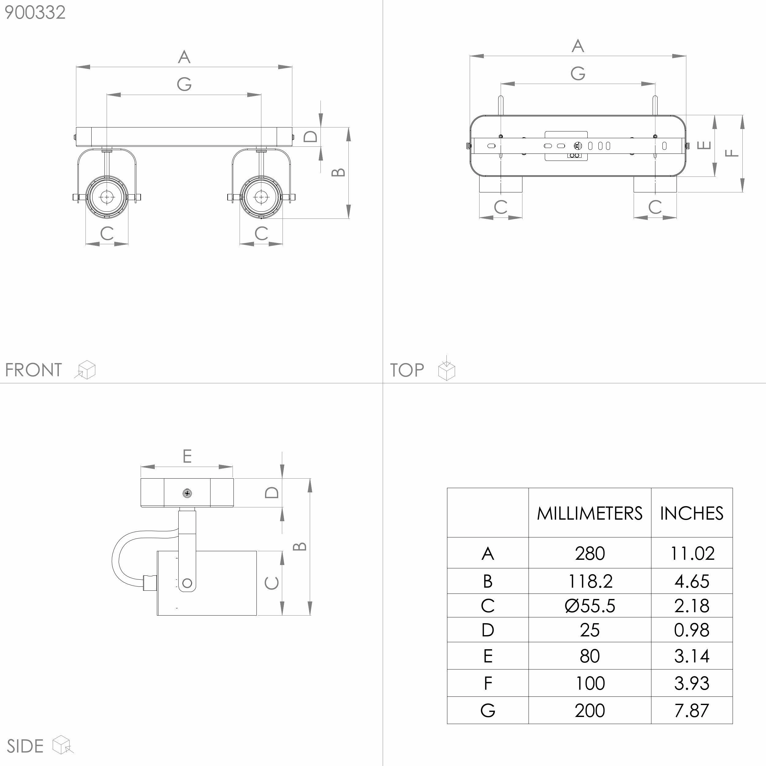 Eglo Sorego 2 Light Bar Spotlight