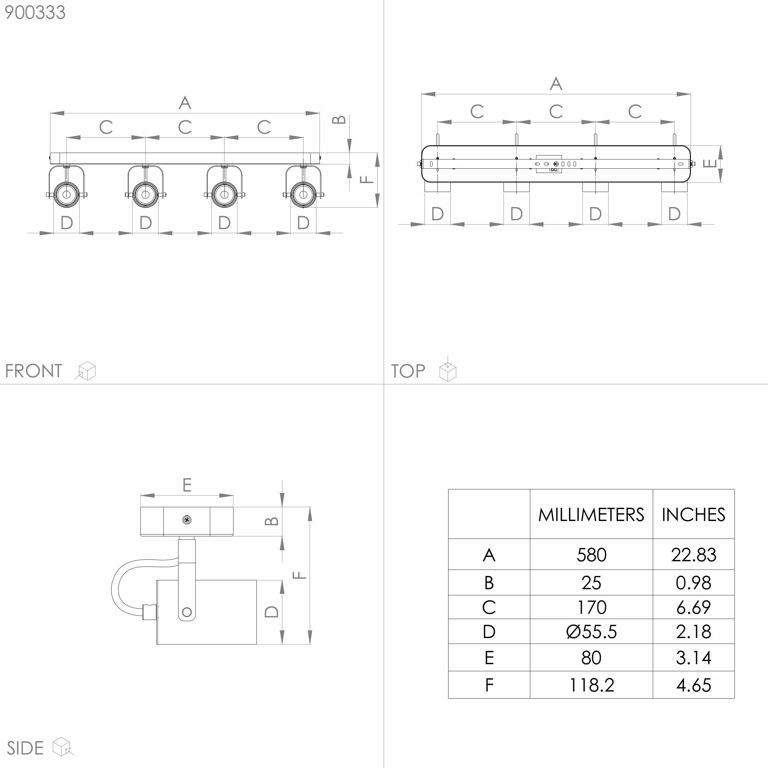 Eglo Sorego 4 Light Bar Spotlight
