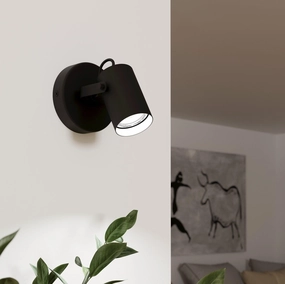 Eglo Sorego Black Wall Spotlight tall arc lamp for living room