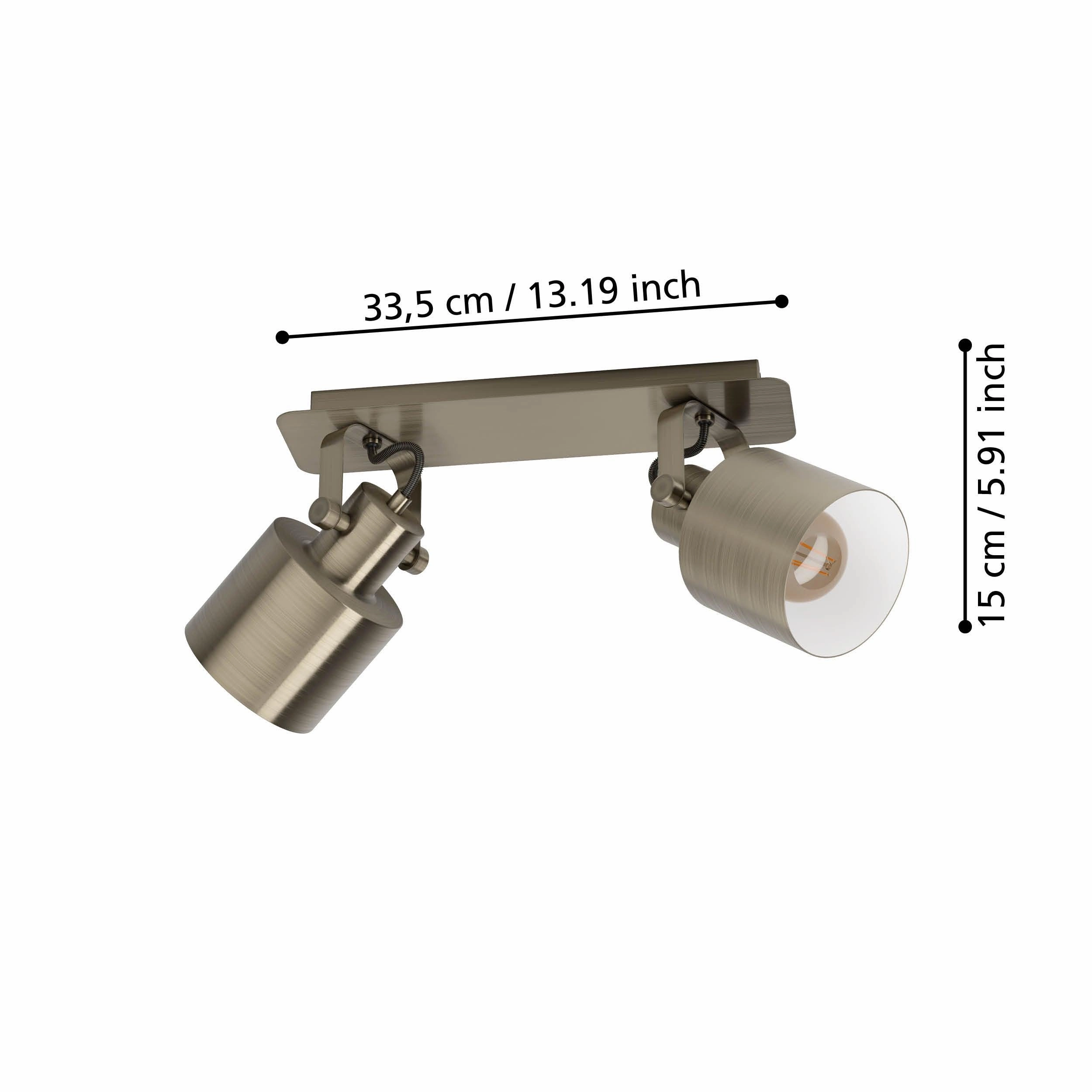 Eglo Southery Gold 2 Light Bar Spotlight