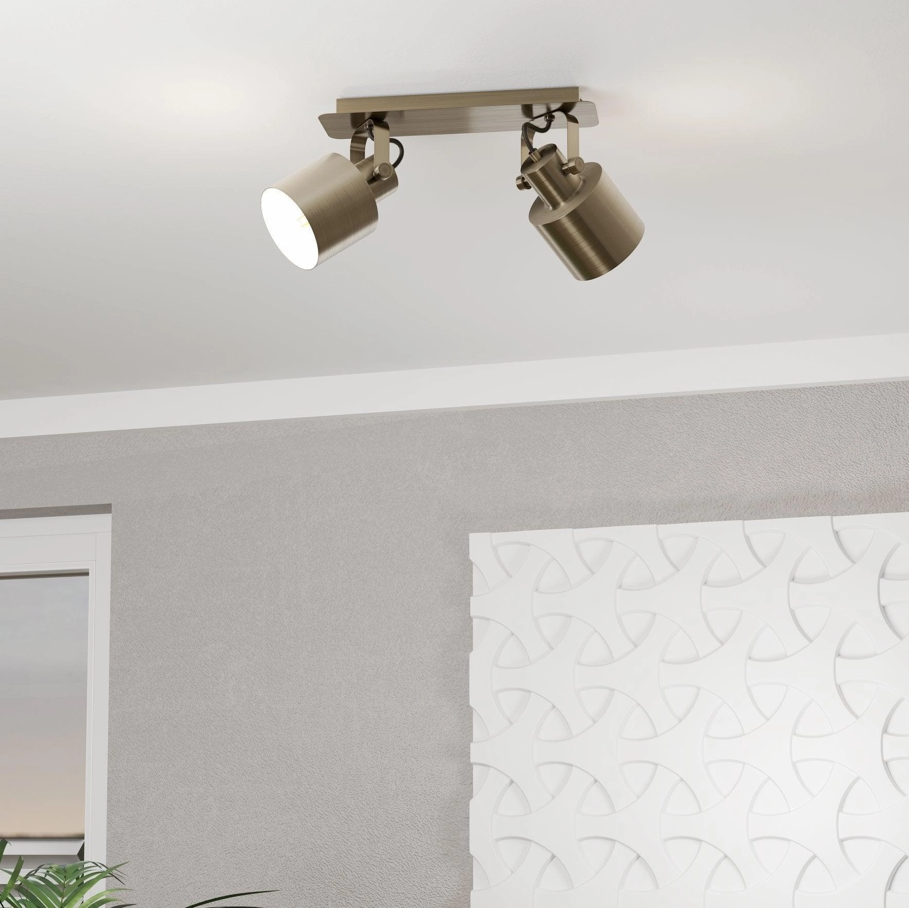 Eglo Southery Gold 2 Light Bar Spotlight tall arc lamp for living room